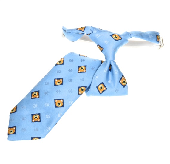 Cravatta Bambino Celeste con Orsi