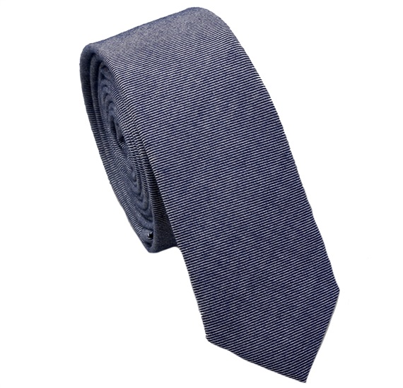 Cravatta Stretta Blu Denim