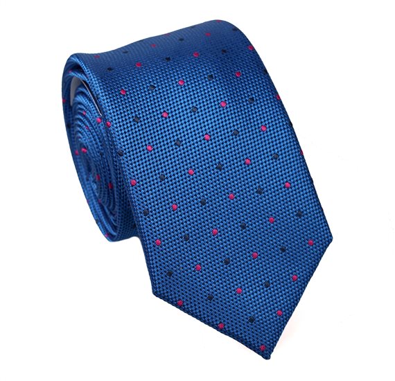 Cravatta Stretta Blu a Pois