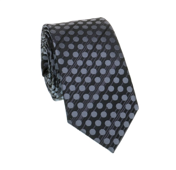 Cravatta Stretta Grigio Marengo a Pois