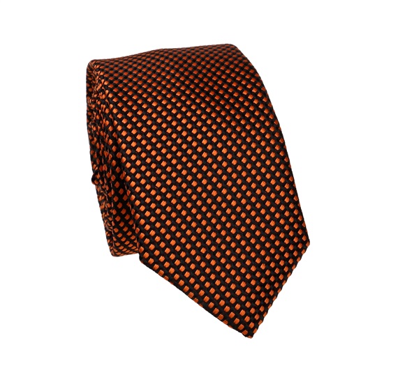 Cravatta Stretta a Pois Color Mattone