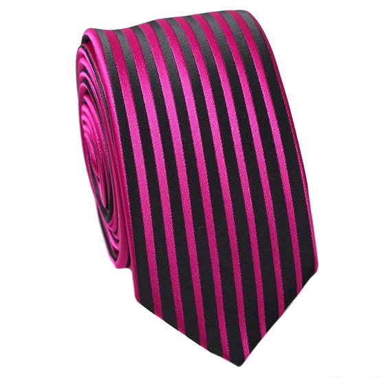 Cravatta Stretta Magenta a Righe