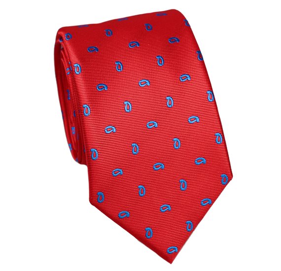 Cravatta Stretta Rossa con Paisley