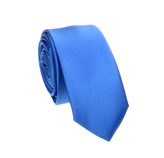 Cravatta Stretta e Fazzoletto Bluastro