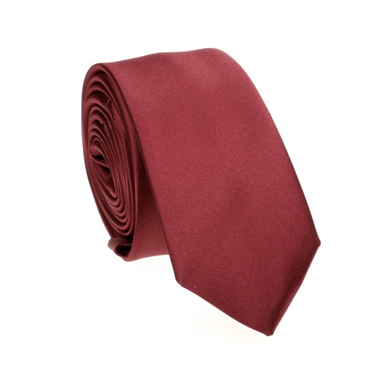 Cravatta Stretta e Fazzoletto Bordeaux