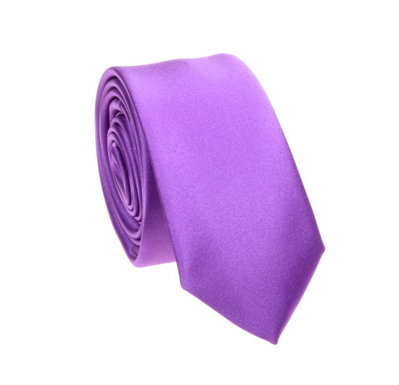 Cravatta Stretta e Fazzoletto Viola