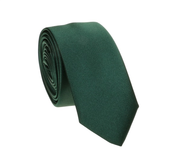 Cravatta Stretta e Fazzoletto Verde Scuro