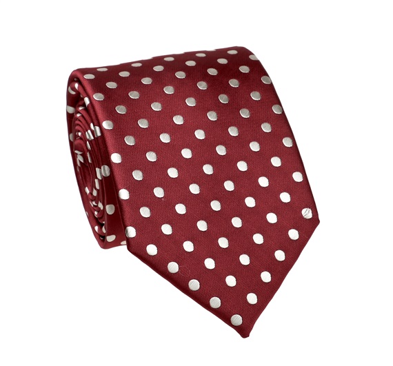 Cravatta Bordeaux a Pois Beige