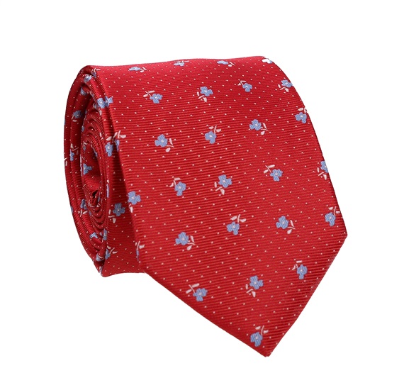 Cravatta Bordeaux con Rose Blu