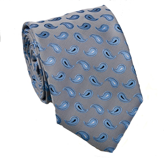 Cravatta Grigia con Cashmere Blu