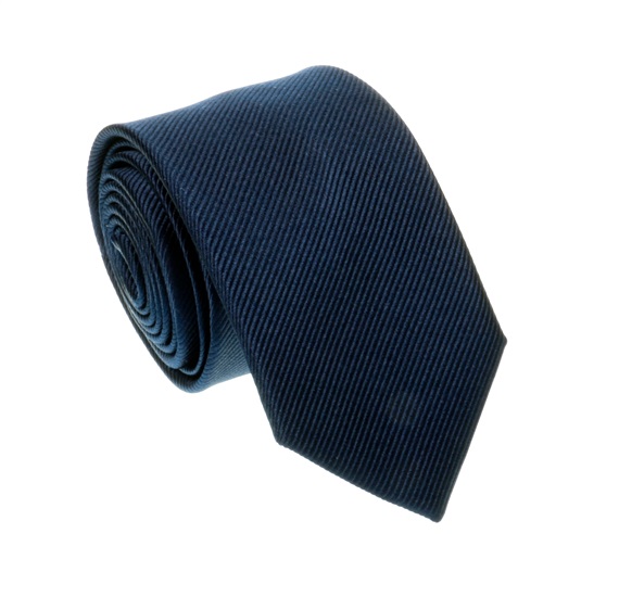 Cravatta Jacquard in Seta Blu Navy
