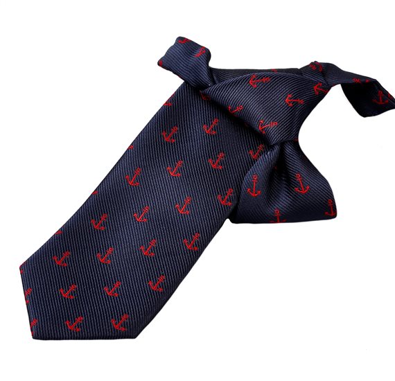 Cravatta Bambino Blu Ancore Rosse
