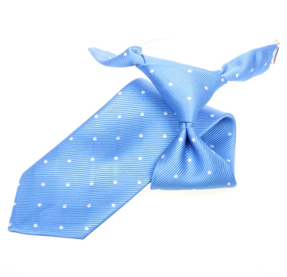 Cravatta Bambino Blu Cielo con Pois Bianchi