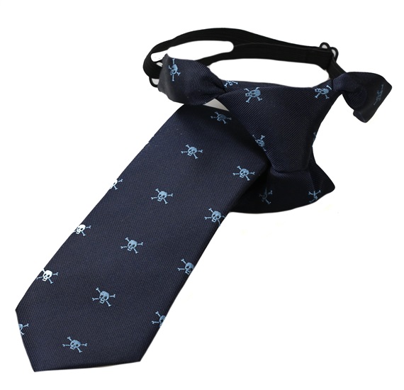 Cravatta Bambino Blu con Teschi