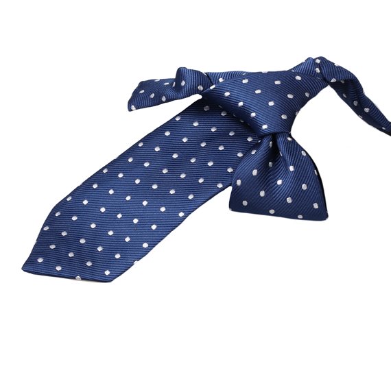 Cravatta Bambino Blu a Pois Bianchi