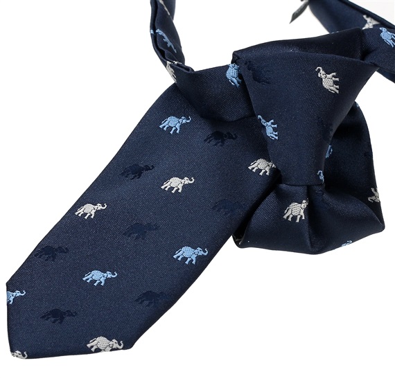 Cravatta Bambino Blu Elefanti