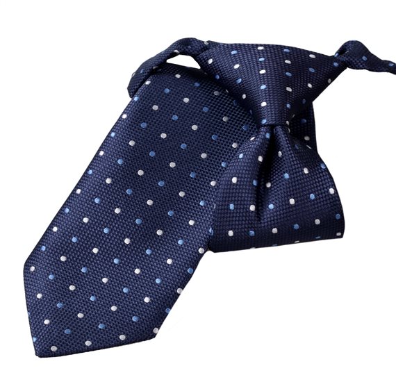 Cravatta Bambino Blu a Pois Celesti e Bianchi