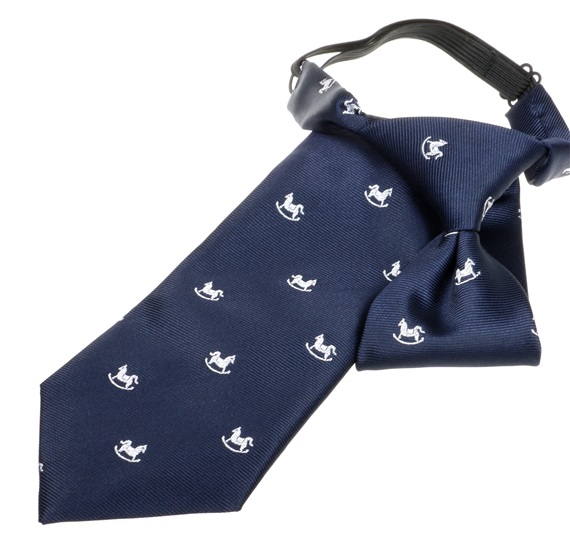 Cravatta Bambino Blu Navy con Cavallucci