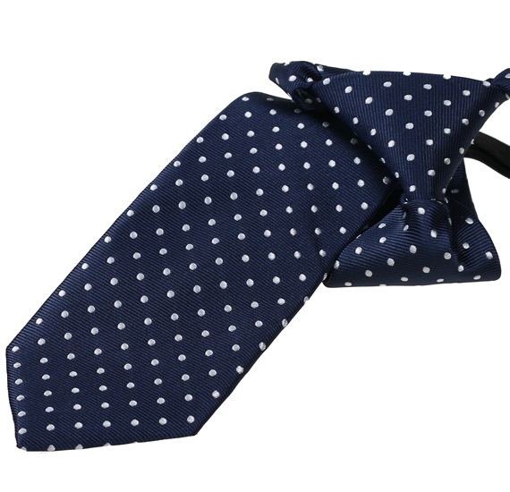 Cravatta Bambino Blu Navy a Pois Bianchi