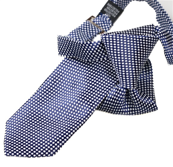 Corbata Niño Azul Marino con Motas Blancas