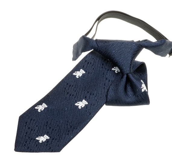 Cravatta Bambino Blu Navy con Orsetti Bianchi