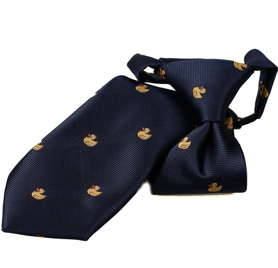 Corbata Niño Azul Marino con Patitos