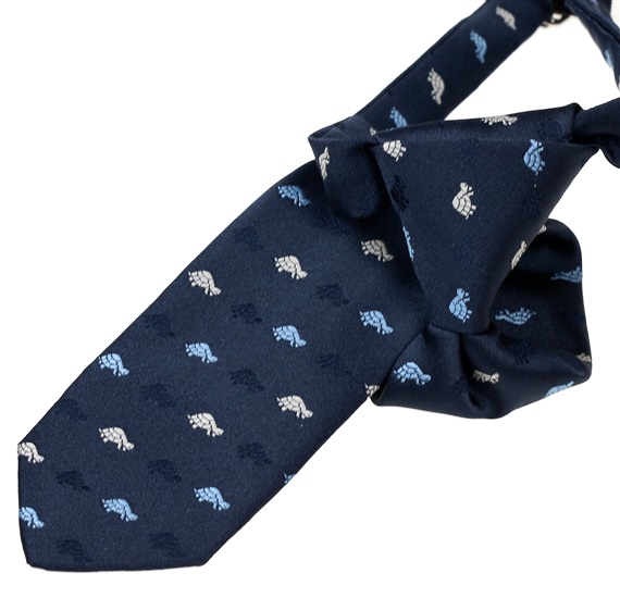 Cravatta Bambino Blu Navy con Tartarughe