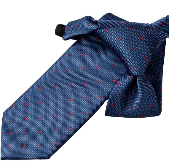 Cravatta Bambino Blu Scuro Pois Rossi