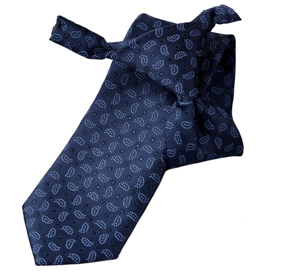 Cravatta Bambino Blu Navy Paisley Celeste