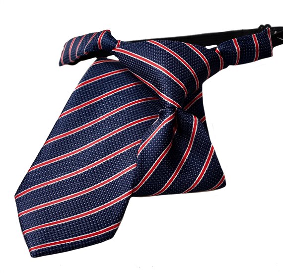 Cravatta Bambino Blu Scuro Righe Rosse