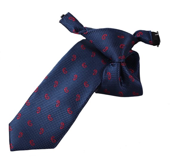 Cravatta Bambino Blu Paisley Rosso
