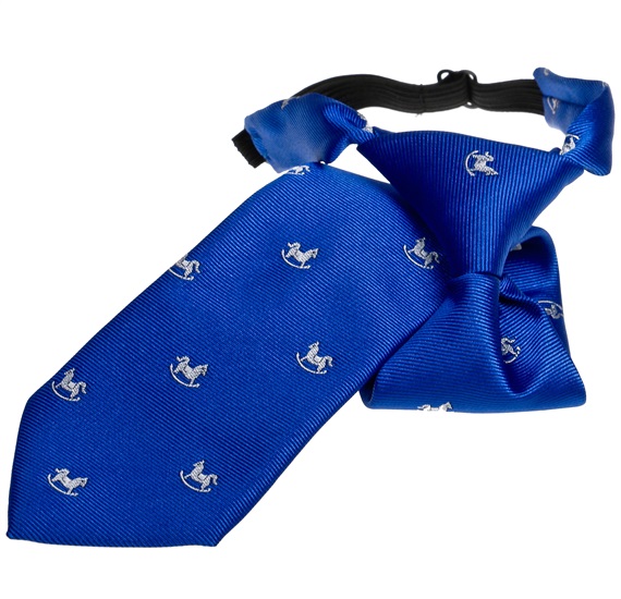Cravatta Bambino Blu con Cavallini Bianchi
