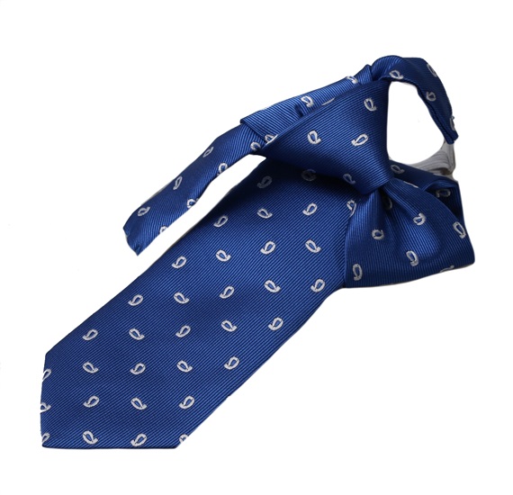 Cravatta Bambino Blu con Cashmere Bianco