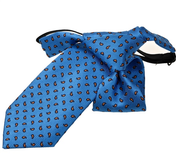 Cravatta Bambino Blu con Cashmere Arancione