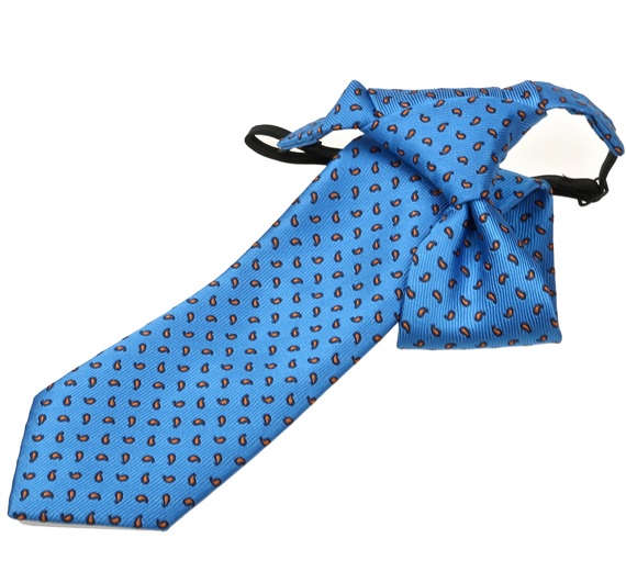 Corbata Niño Azulón con Cachemir Naranja