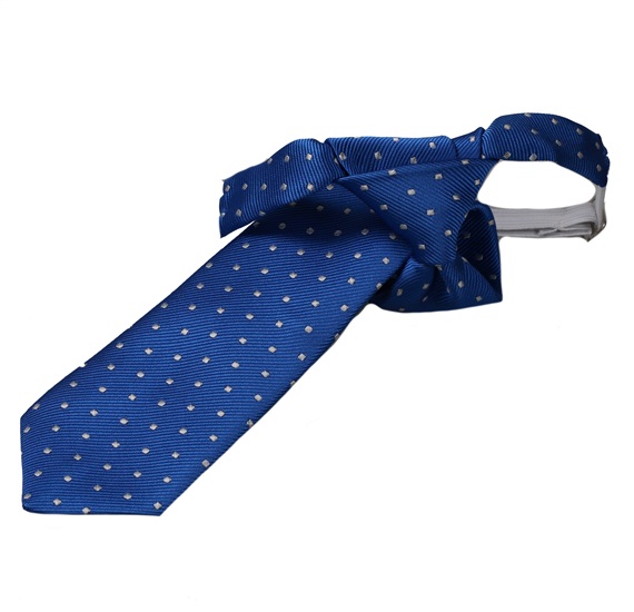 Corbata Niño Azulón con Motas Blancas