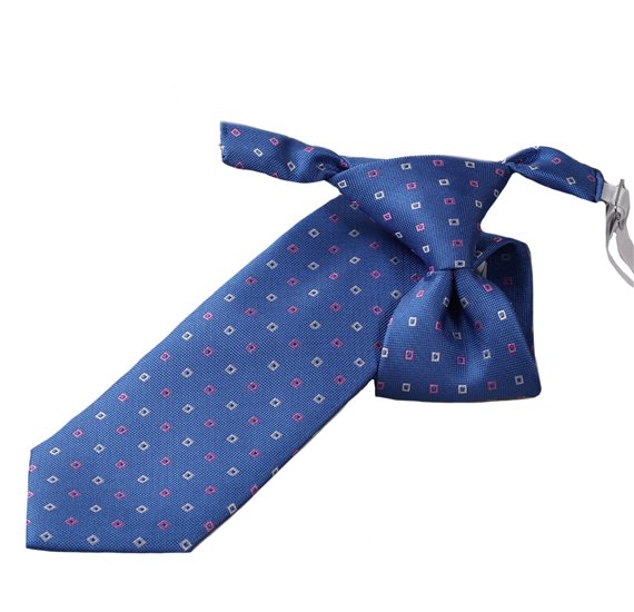 Cravatta Bambino Blu a Quadretti