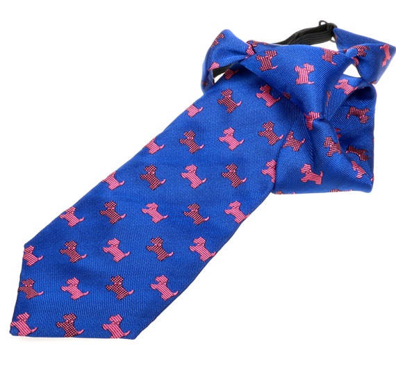 Cravatta Bambino Blu Schnauzer Rosa