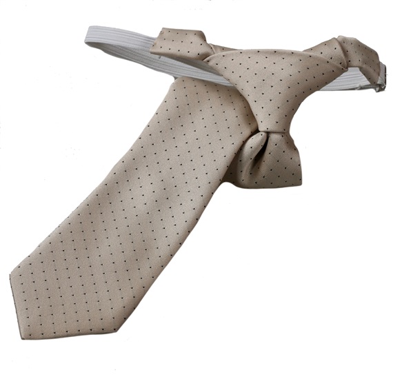 Cravatta Bambino Beige con Pois Marroni