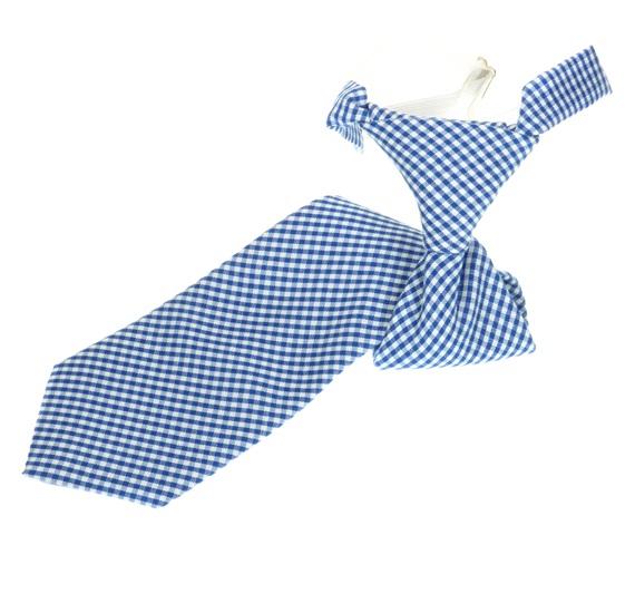 Cravatta Bambino Quadretti Vichy Azzurro