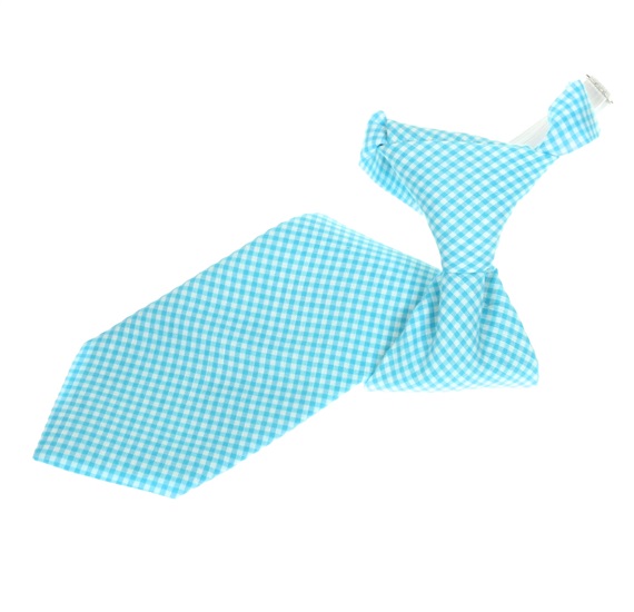 Cravatta Bambino Quadretti Vichy Turchese