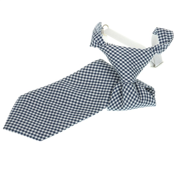Cravatta Bambino Quadretti Vichy Blu Navy