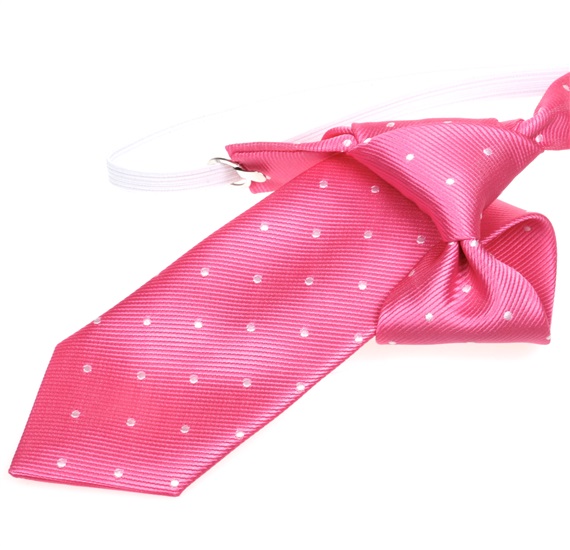 Cravatta Bambino Fucsia a Pois Bianchi