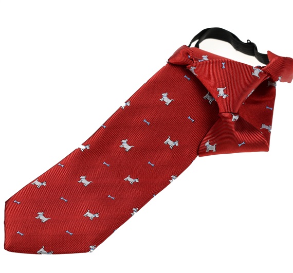 Cravatta Bambino Bordeaux con Cagnolini