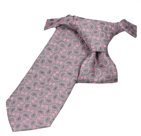 Cravatta Bambino Grigia Cashmere Rosa