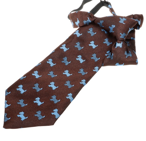 Cravatta Bambino Marrone Schnauzer Blu
