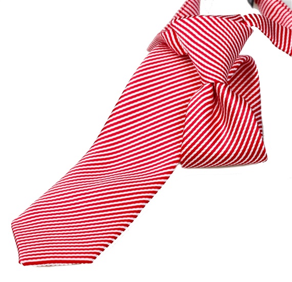 Cravatta Bambino Righe Rosse e Bianche