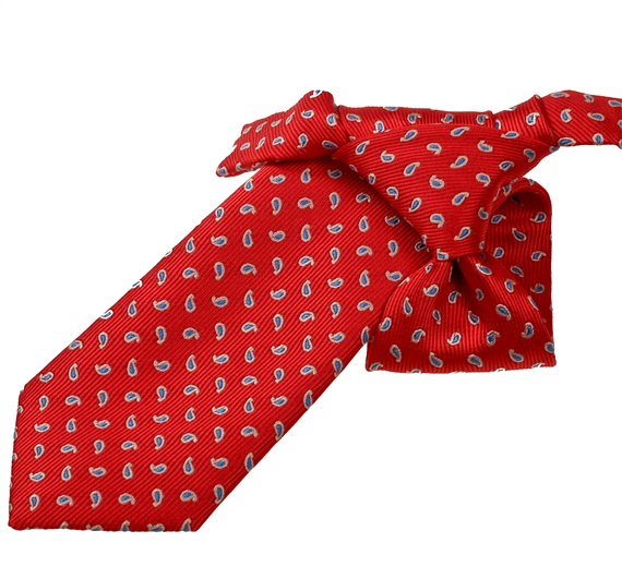 Cravatta Bambino Rossa con Cashmere Blu