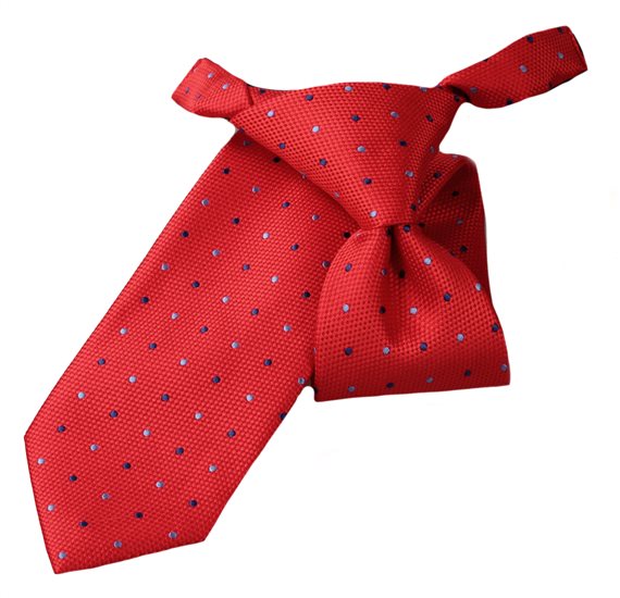 Cravatta Bambino Rossa a Pois Blu