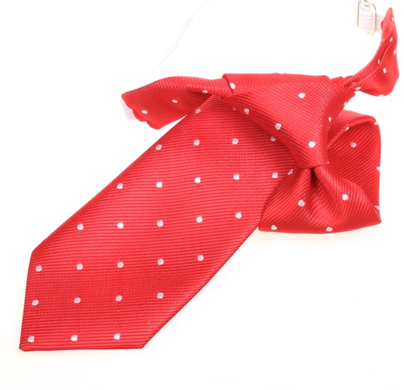 Cravatta Bambino Rossa con Pois Bianchi